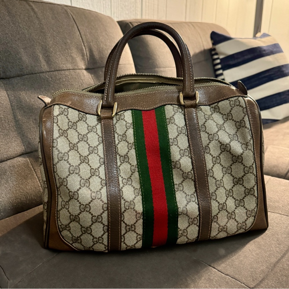 Authentic Vintage Gucci Sherry Line Boston Bag